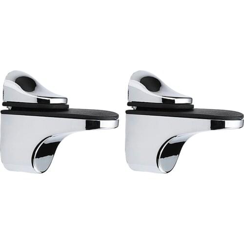 2Pcs Zinc Alloy Glass Shelf Holder Adjustable Glass Clamps Shelf Support Bracket Chrome Alloy Shelf Holder Glass Shelf Bracket