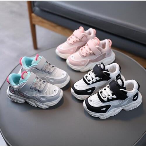 2021 Spring New Kids Sport Shoes For Girls Casual Shoe Students Breathable Mesh Toddler Footwear Boys Sneakers Lightweight