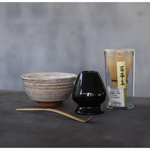 LUWU 4pcs/set traditional matcha giftset bamboo matcha whisk scoop ceremic Matcha Bowl Whisk Holders japanese tea sets