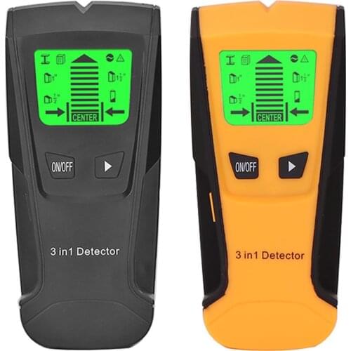 3in1 Metal Detector Finder Digital Handheld Lcd Display Wall Studs Center Scanner Wood Metal AC Live Wire Cable Warning Detector