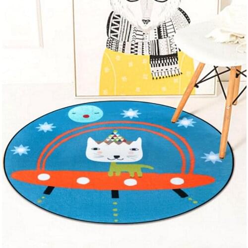 Cute cartoon animals kittens whales round floor mats rugs bedroom living room home decoration