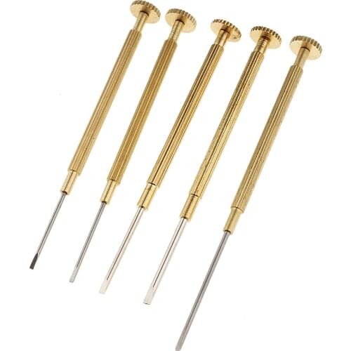 5pcs Min Precision Watch Flat Blade Screwdriver Set For Watchmakers Tool Kit