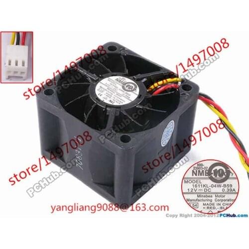 NMB-MAT 1611KL-04W-B59 L54 800-23903-02 DC 12V 0.39A 40x40x28mm Server Cooling Fan