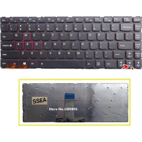 SSEA New US Keyboard For Lenovo Y40-70 Y40-80 Y40-70AT laptop black keyboard