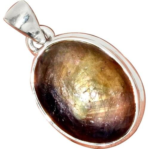 NATURAL SAPPHIRE CAB Pendant 925 Sterling Silver, Total Length : 31.7 mm, AP7138