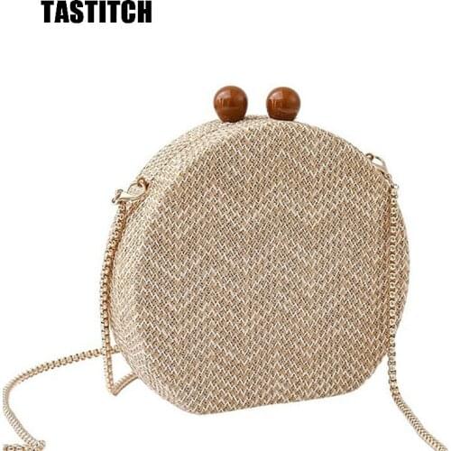 Simple Fashion Lady Crossbody Knit Vintage Acrylic Material Package Dinner Clutch Acrylic Woven Bag Acrylic Wallet