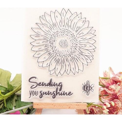 10x13.5cm Sunflower Blossom Transparent Seal Clear Stamps Cutting Dies Roller Stamps DIY Scrapbook Album / Card Production