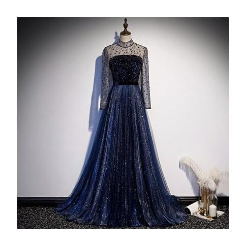 Luxury rhinestone beading navy blue pleated dress gown princess medieval long dress Renaissance gown queen Victoria