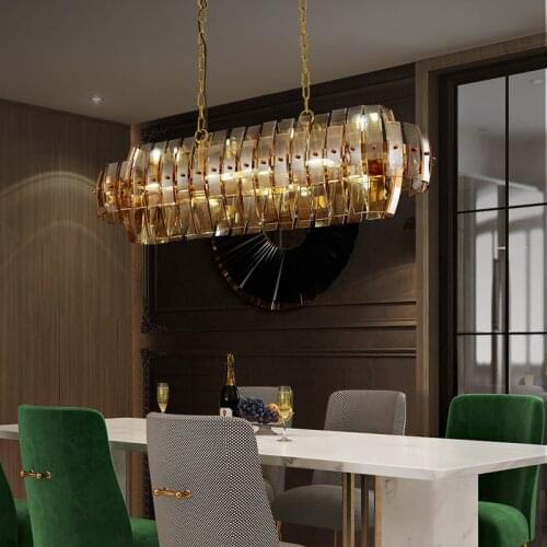 Light luxury dining room copper lamps Simple bedroom glass lamps elegant appearance high-end atmospheric for living room
