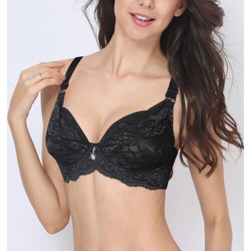 Sexy Lace Women Underwear Unlined Breathable Lingerie Underwired Unpadded Ultra-Thin Brassiere BH Size 32-42 A B C Cup