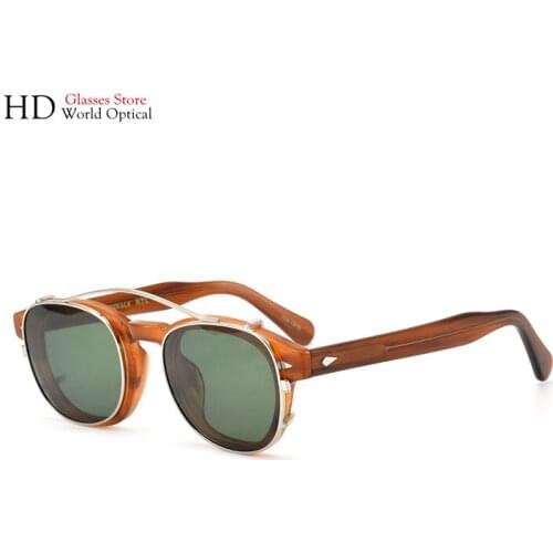 Johnny Depp Lemtosh Clips Retro Polarized Sunglasses For Men And Women Myopia Prescription Optical Sun Dual-use Driving Glasses