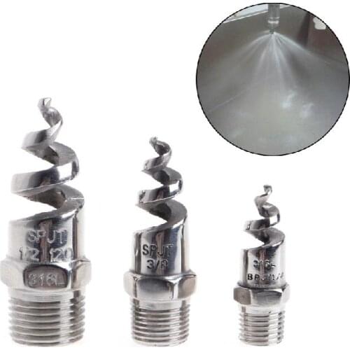 1/4" 1/2" Stainless Steel Spiral Cone Atomization Nozzle Spray Sprinkler Heads K0AA