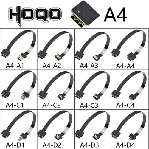 A4 series Super short ultra thin and flat fpv HDMI-Compatible Cable flexible mini hdmi to micro hdmi ribbon wire 10cm