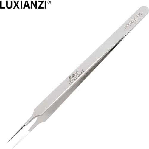 LUXIANZI Ultra Thin Stainless Steel Tweezers for Fingerprint Flying Line Precision Industrial Tweezers Straight/Curved Hand Tool
