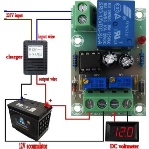 DYKB DC 12V Smart Charger Power Control Board Storage Battery Charging full power off stop overshoot control module