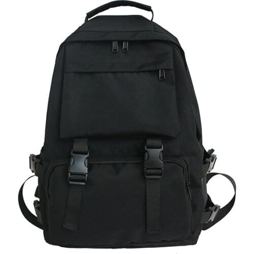 Large Capacity Solid Color Black Waterproof Oxford Casual Teenager Unisex Backpack Students School Bag Womens Mens Package