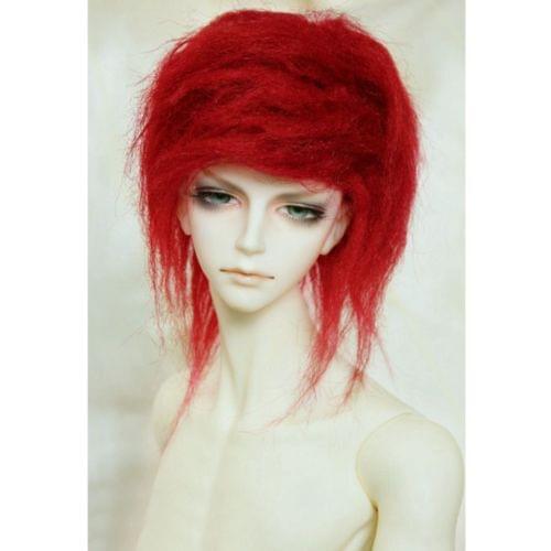 [wamami] Fashion Red Middle-Long Wool Wig Hair MSD DOD DZ 1/3 BJD Dollfie 8-9"