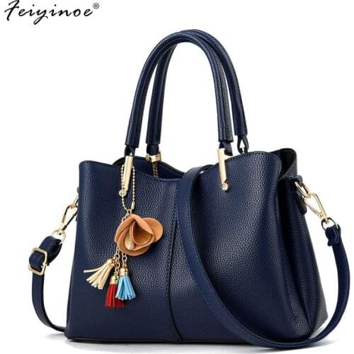 2020 Vintage Solid Color Tassel Women Handbag Casual Female Messenger Bag Ladies Party Purse Large Capacity Business
