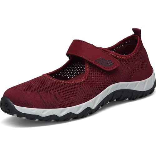 Women Sneakers Breathable Summer Walk Healthy Mary Jane Shoes Sporty Mesh Sport Running Mother Gift Light Platform Shoes Y