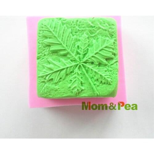 Mom&Pea 0519 Free Shipping Leaf Shaped Silicone Soap Mold Cake Decoration Fondant Cake 3D Mold Food Grade Silicone Mould
