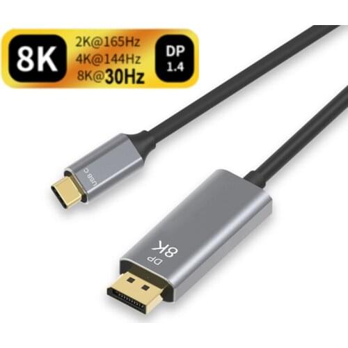 144Hz Thunderbolt 3 USB-C to Displayport 1.4 cable 8K 30Hz 4K 144hz for MacBook Pro/Air,iMac,iPad Pro 2020, XPS,Galaxy S20/S10