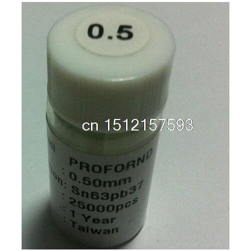 2 pieces/lot) 25k 0.5 mm 0.5mm BGA Solder Balls Leaded for Reballing Rework SGS Sn63/Pb37