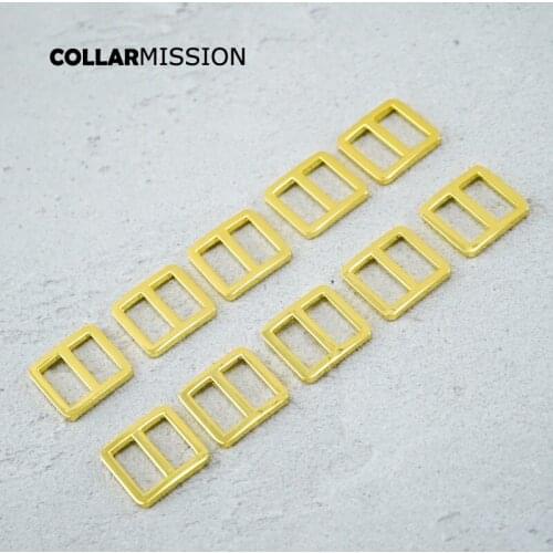 20mm high quality metal slider Tri-Glid for dog collar harness backpack strap accessory yellow gold RZK20HJ