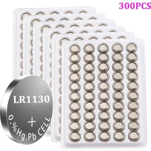 300PCS 1.5v AG10 LR1130 389 SR1130 Button Batteries 189 LR54 Cell Coin Alkaline Battery SR54 389 189 For Watch Computers