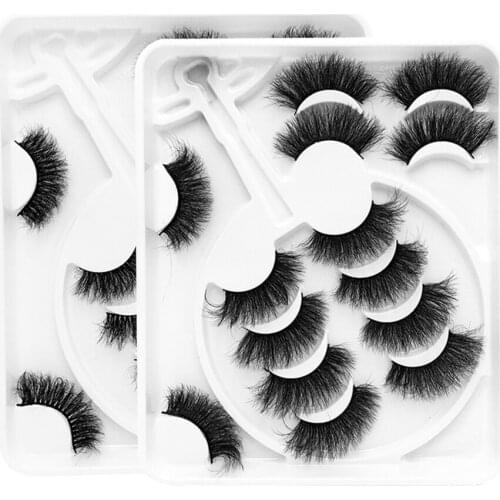 7 Pairs 3D Faux Mink Lashes Handmade Volume Fluffy False Eyelashes Fluffy Soft Wispy Volume Natural long False Eyelashes