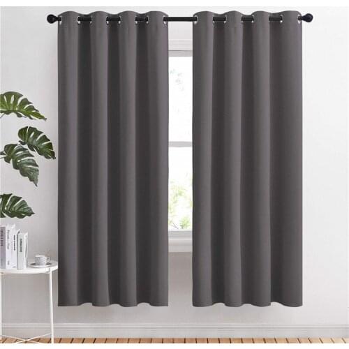 90% Hight Blackout Curtains for Living Room Bedroom Kitchen Window Treatments Solid Polyester Fabric Home Decoration Drapes