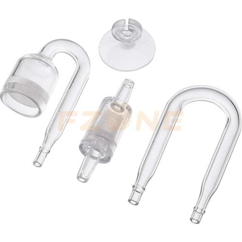 Aquarium CO2 Diffuser With Check Value CO2 Glass Diffuser Round Flat Bottom Combination Kit Atomizer For Plant Tank