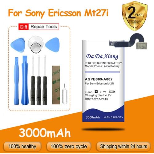 Free shipping 3000mAh AGPB009-A002 Li-ion Phone Battery for Sony Ericsson Xperia MT27 MT27i Replacement batteries + free tools