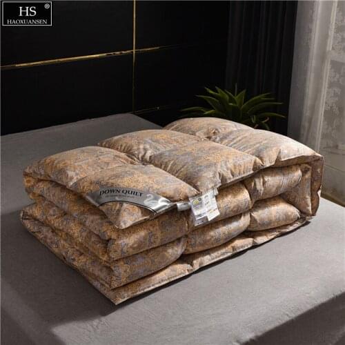 Noble Baroque Design Goose Down Quilt 3.5/4Kg Winter Comforter Filling Power800 Combed Cotton Duvet Quilt OEKO-TEX Certified