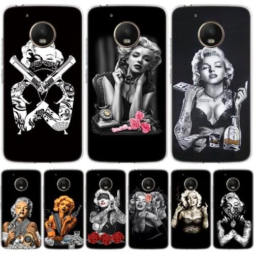 Marilyn Monroe Tattoo Phone Case For Motorola Moto G9 G7 G8 G6 G5S E6 E5 Plus Power Play One Action Macro EU Gift Coque Cover