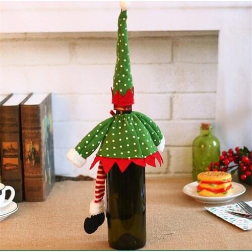 Santa Claus Wine Bottle Cover Christmas Decorations For Home 2022 Snowman Stocking Gift Holders Navidad New Year 2022 5z