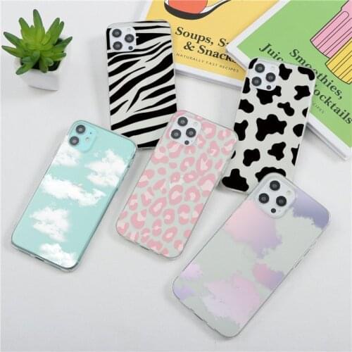 Color Clouds Cow Funda For Huawei Honor 10i 20i 8A Mate 10 20 Lite 8X 9X P30 P20 P40 Lite E Pro Y6 Y7 2019 P Smart 2021 TPU Case