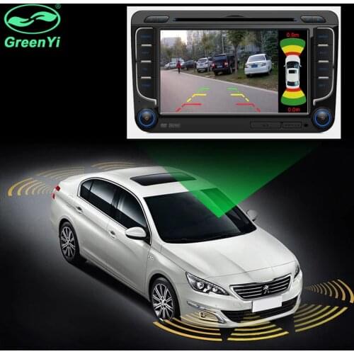 Dual Channel Car Video Parking Radar Sensor Front Rear 8 Sensors 2 Video Camera Input For Car Monitor Android DVD Player