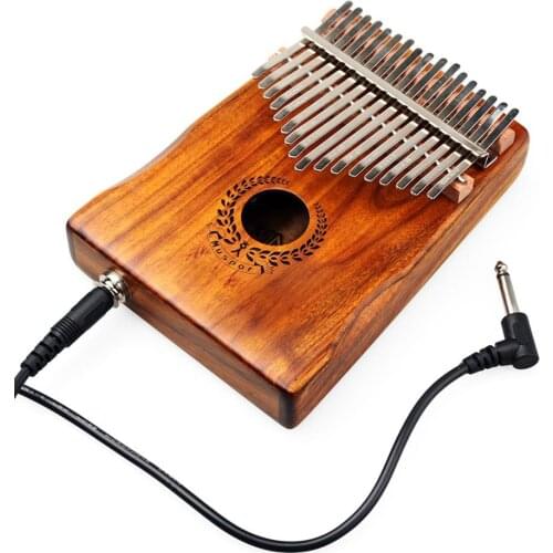 17-key electric EQ pickup Kalimba Acacia Mbira thumb piano + audio cable + bag Keyboard instrument pickup Kalimba Sanza