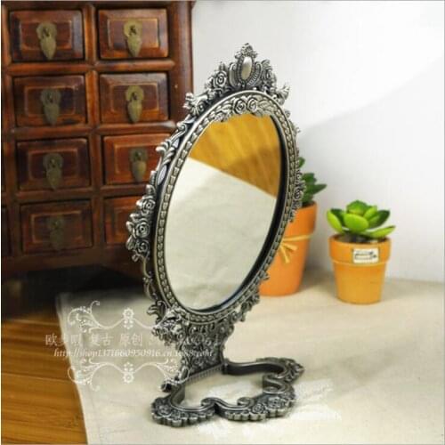 Europe 3x magnifying vintage mirror with metal mirror frame large standing mirror dressing mirror for women giftsJ062