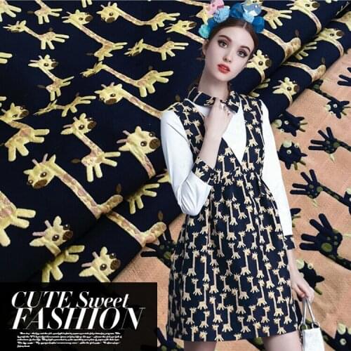 Europe and America import Sika deer jacquard fabrics for fashion dress child trench coat/100cm*160cm