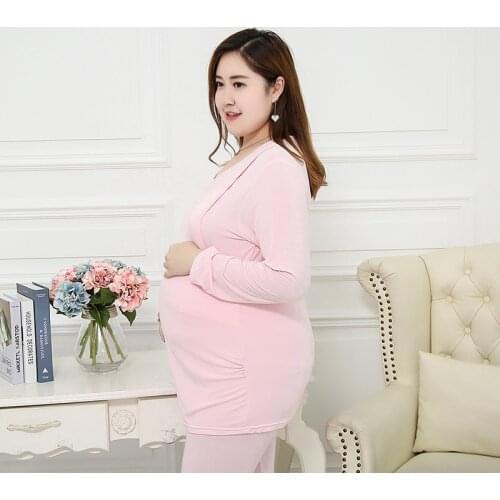Summer thin section modal pregnant woman pajamas set pregnant mother postpartum breastfeeding clothes maternity