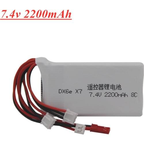 Lipo Battery 2S 7.4V 2200mAh 8C for Radiolink RC3S RC4GS RC6GS Dx6e DX6 Battery for Taranis Q X7 Transmitter Batteries 7.4V