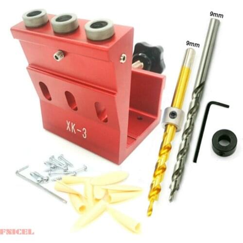 Upgraded 9mm Oblique Hole Drill 15 Degree Angle Locator Bits Hole Jig Woodwork Guide Clamp Locator Set Kit Woodworking DIY Tools