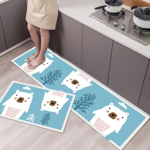 Fashionable Simple Nordic StyleWaterproof Kitchen Floor Mat Household Carpet Long Strip Door Mat Modern Home Decor