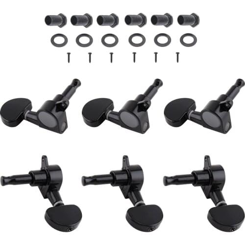 A Set 6Pcs Chrome Locked String Tuning Pegs key Tuners Machine Heads For Acoustic Electric Guitar Lock Schaller Style