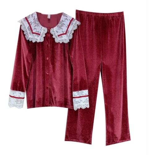 The new flannel pajamas for pregnant women thicken warm long-sleeved home nursing and confinement clothes