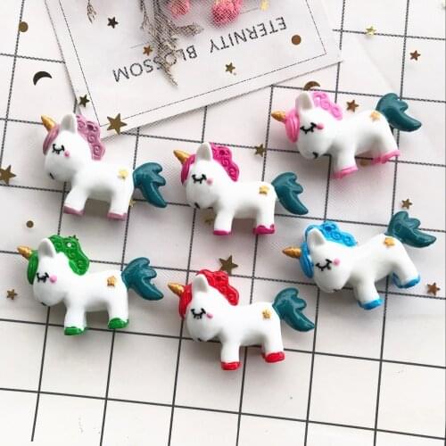 New 3d resin kawaii unicorn charms necklace pendant keychain charms for gift DIY decoration