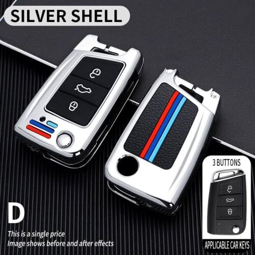 New Zinc Alloy Car Key Case Cover For Volkswagen VW Golf 7 MK7 Tiguan mk2 for Skoda Octavia 3 A7 Kodiaq Seat Leon 5F MK3 Ateca