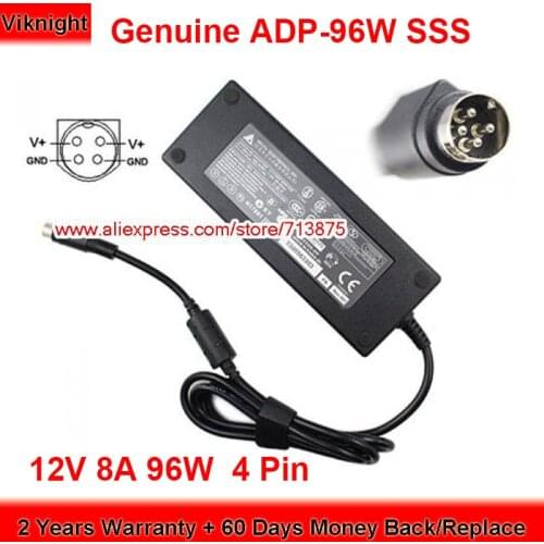 Genuine Delta ADP-96W SSS 12V 8A 96W AC Adapter for Dps Z21400E-A2 POS Round with 4 Pin Power Supply