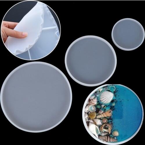 Transparent Fluid Arts Round Silicone Coaster Resin Casting Molds Epoxy Jewelry Pendant Agate Making Mould Handmade DIY Supplies